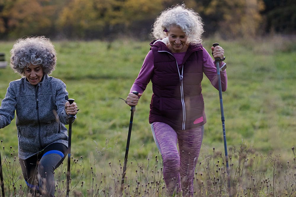 Time-to-talk-day-2023 Two women having a catch-up in nature for Time to Talk Day