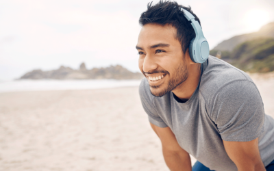 Guided meditation using a beach
